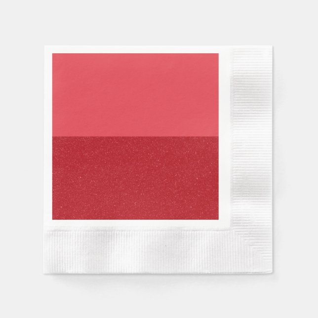 Two-Tone Tomato Red Cocktail Paper Napkin (Custom) (Front)