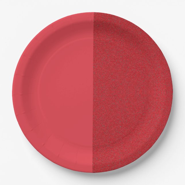 Two-Tone Tomato Red Event Plate – Customizable (Front)