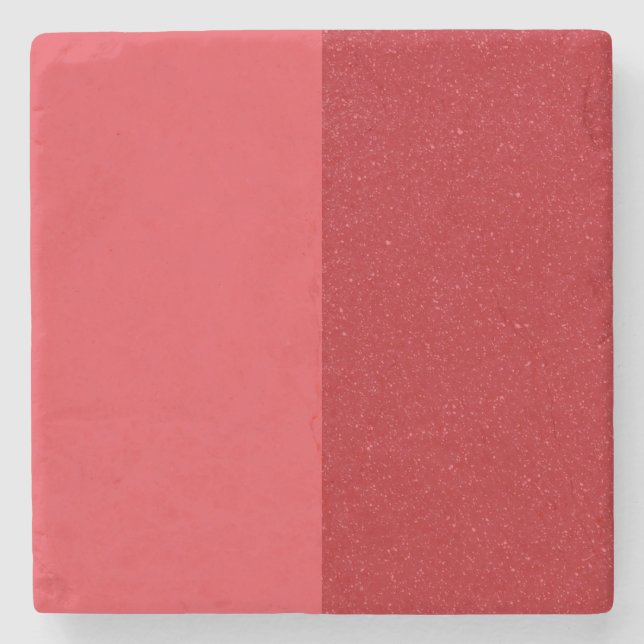 Two-Tone Tomato Red Marble Coaster – Customizable (Front)