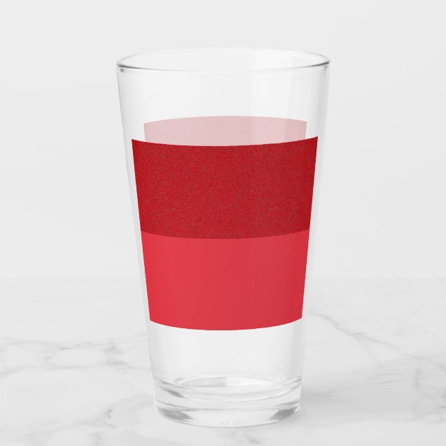 Two-Tone Tomato Red Pint Glass Cup – Customizable (Front)