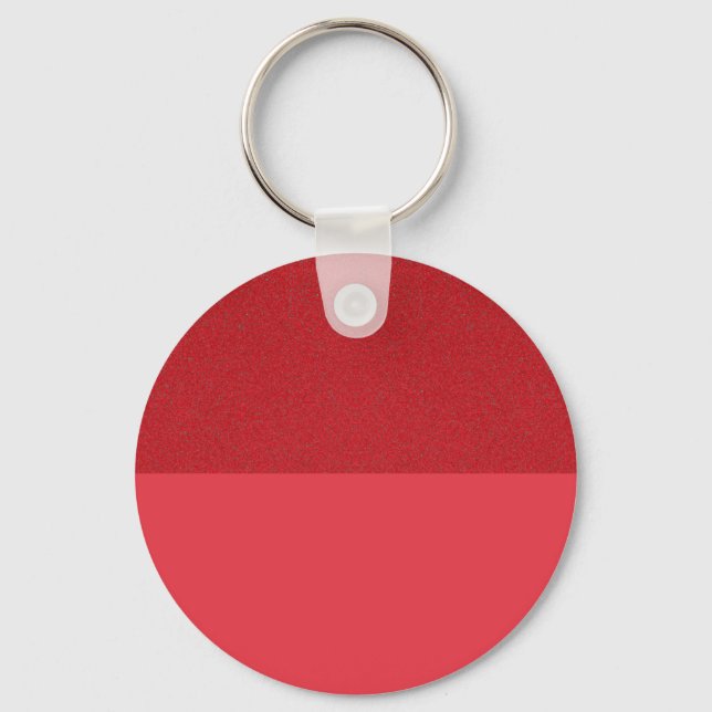 Two-Tone Tomato Red Round Keychain – Customizable (Front)