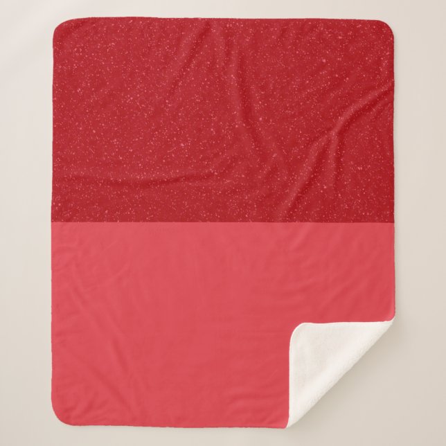 Two-Tone Tomato Red Sherpa Blanket – Customizable (Front)