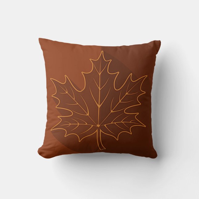 Two-tone, two -sided Maple Leaves, brown, green Throw Pillow (Front)