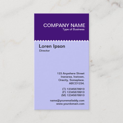 Two Tone Vertical _ Dotted Rule Business Card