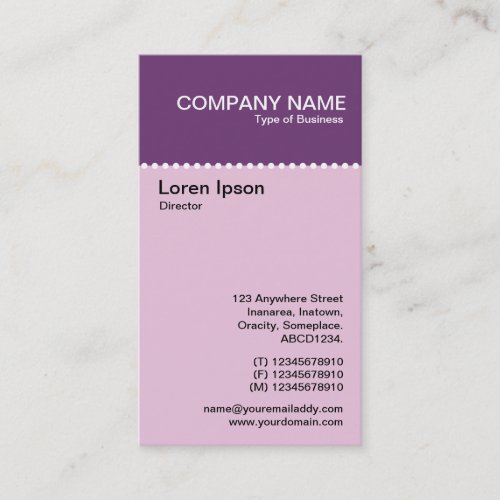 Two Tone Vertical _ Dotted Rule Business Card