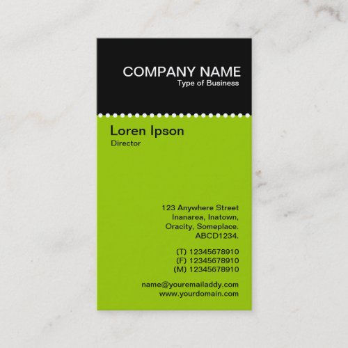 Two Tone Vertical _ Dotted Rule Business Card