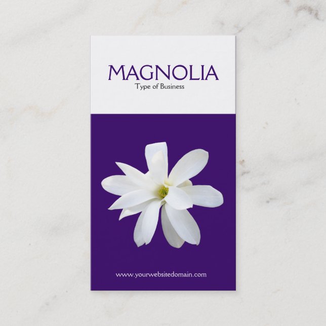 Two Tone Vertical Magnolia (330066) Business Card (Front)