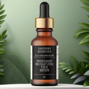 two tone white & black modern dropper bottle label