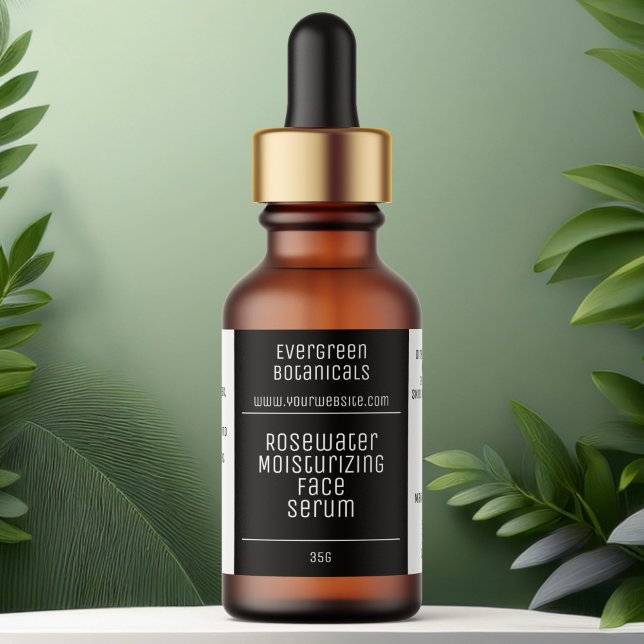 two tone white & black modern dropper bottle label (Creator Uploaded)