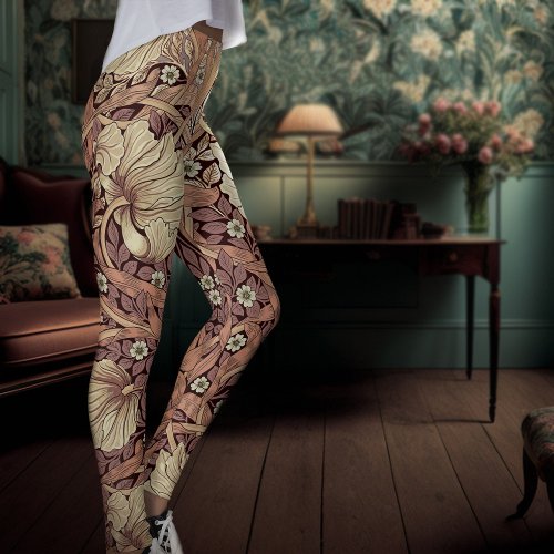 Two_Tone Yoga Dusty Rose William Morris Leggings