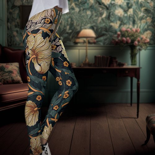 Two_Tone Yoga Pants Teal Gold Pimpernel Morris