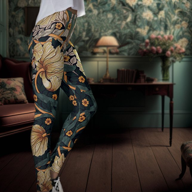 Two-Tone Yoga Pants Teal Gold Pimpernel Morris (Creator Uploaded)