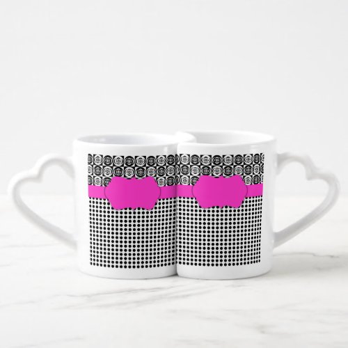 Two Toned Add a Monogram Pattern Coffee Mug Set