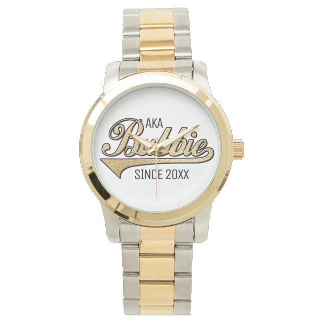 Two-Toned Bracelet Watch Grandmom/Bubbie (Front)