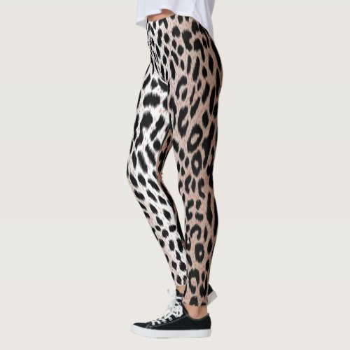 Two_toned Cheetah Leopard Print Leggings
