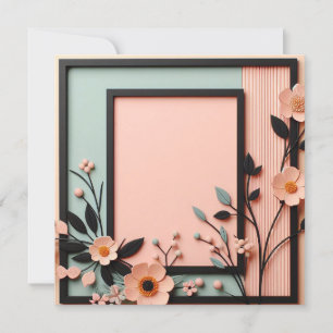 Two-toned dimensional Floral Invitation