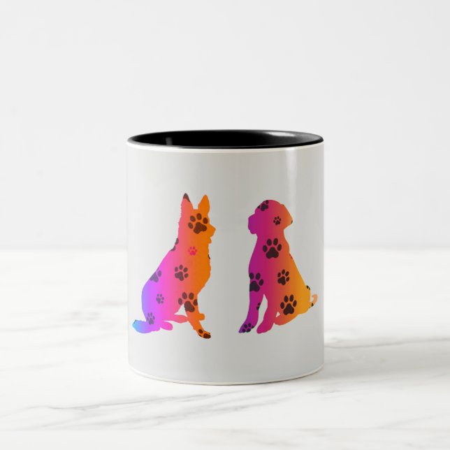 Two toned dogs coffee mug. Two-Tone coffee mug (Center)