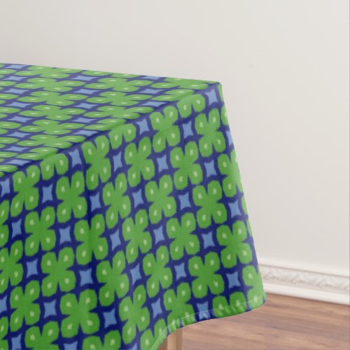 Two_Toned Four_Leaf Clovers on Blue Tablecloth