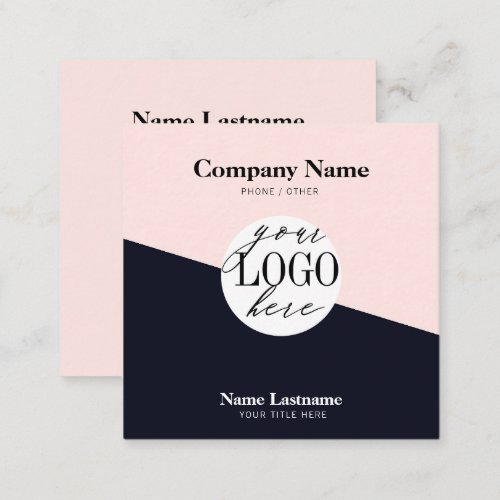 Two Toned Modern Logo Square Business Card