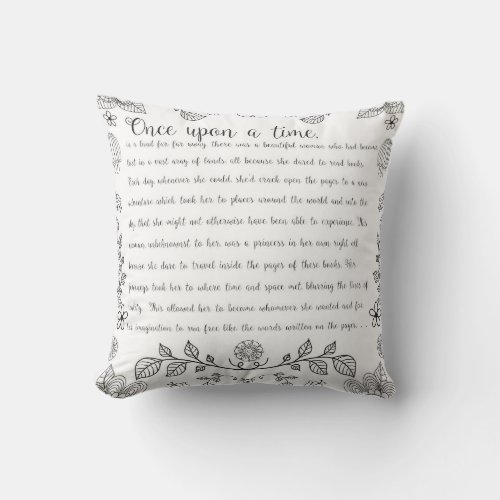 Two Toned Once Upon A Time Story Throw Pillow