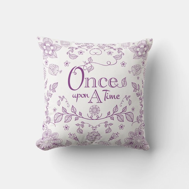 Two Toned Once Upon A Time Throw Pillow (Front)