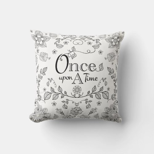 Two Toned Once Upon A Time Throw Pillow