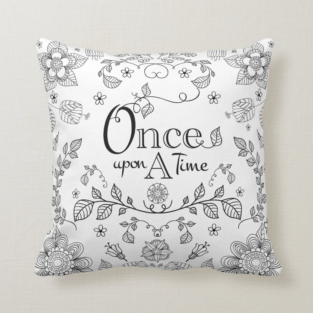 Two Toned Once Upon A Time Throw Pillow