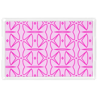 Two Toned Pink Pattern Acrylic Tray