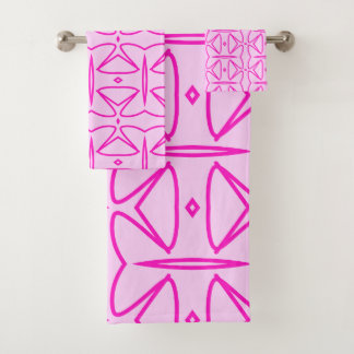 Two Toned Pink Pattern Bath Towel