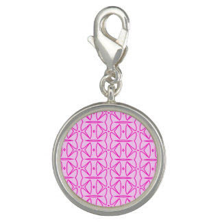 Two Toned Pink Pattern Charm Bracelet