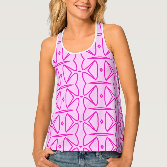 Two Toned Pink Pattern Women's Tank Top (Front)