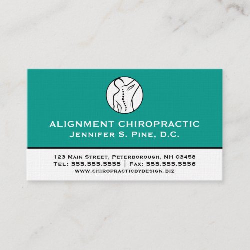 Two-Toned Professional Chiropractic Business Cards