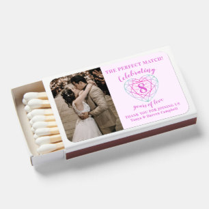 Two-toned tourmaline 8th wedding anniversary favor matchboxes