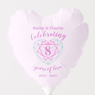 Two-toned tourmaline 8th wedding anniversary photo balloon