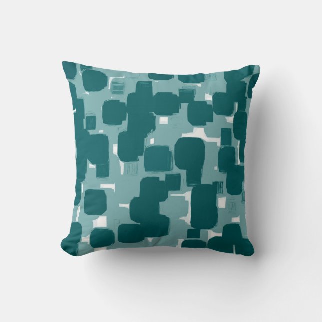 Two TonedModern Stylish Pink Teal Abstract Pattern Throw Pillow (Front)