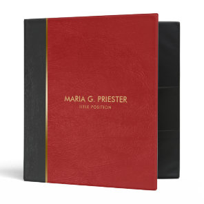 Two Tones Faux Leather Red & Gray 3 Ring Binder