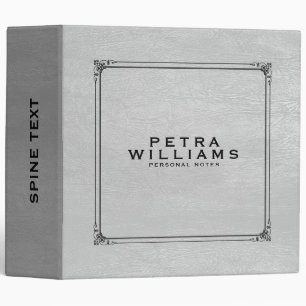 Two Tones Gray Vintage Faux Leather 3 Ring Binder