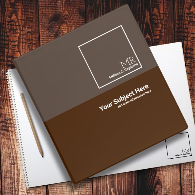 two tones of brown binder with name (Creator Uploaded)