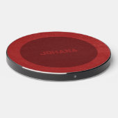 Two tones of red faux leather background wireless charger  (Front 2)