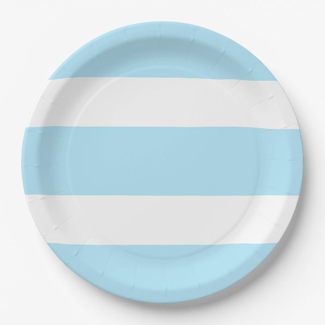 Two Tones Stripes Paper Plates (Front)