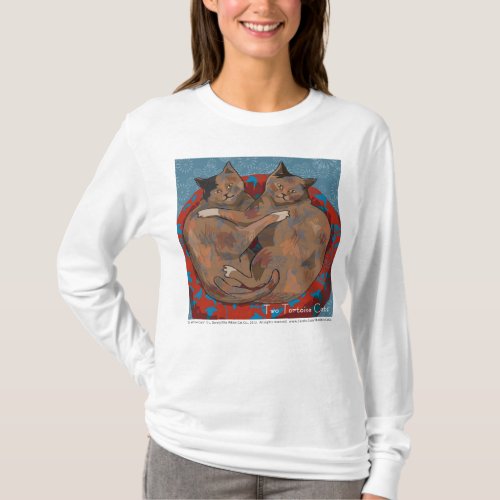 Two Tortoise Shell Cats womens long sleeved shirt