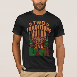 Two Traditions One Wish Hanukkah Graphic T-Shirt