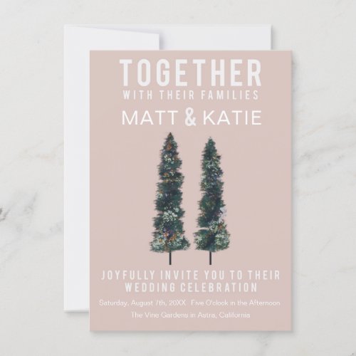 Two Trees Minimal Wedding Invitation