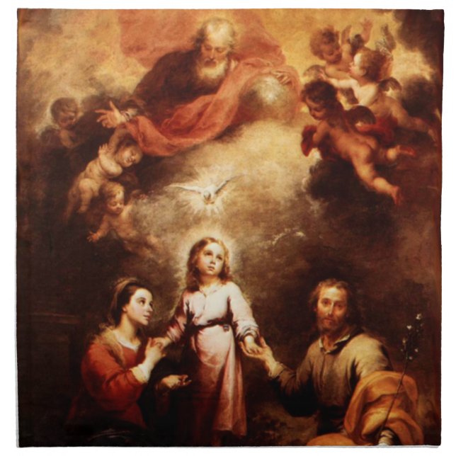 Two Trinities - The Holy Family - Murillo Napkin (Front)