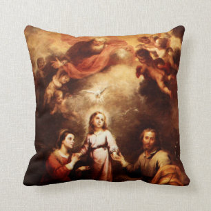 Two Trinities - The Holy Family - Murillo Throw Pillow