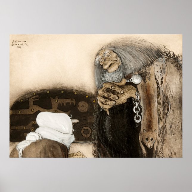 Two Trolls, 1909  by John Bauer Poster (Front)