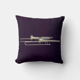 Two Trombones Throw Pillow