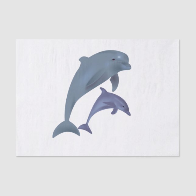 Two Tropical dolphins jumping beside each other Tissue Paper (Front)