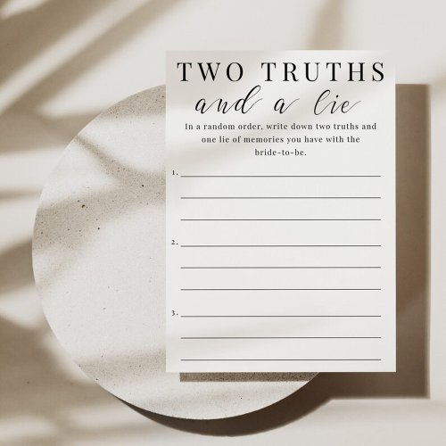 Two Truths And A Lie Two Truths One Lie Invitation