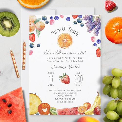 Two_tti Fruitti Cutie Birthday Party Invitation